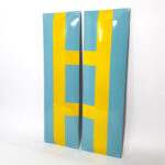 kunst-emaille-borden-geel-blauw-enamel-sign-stripes-(11)